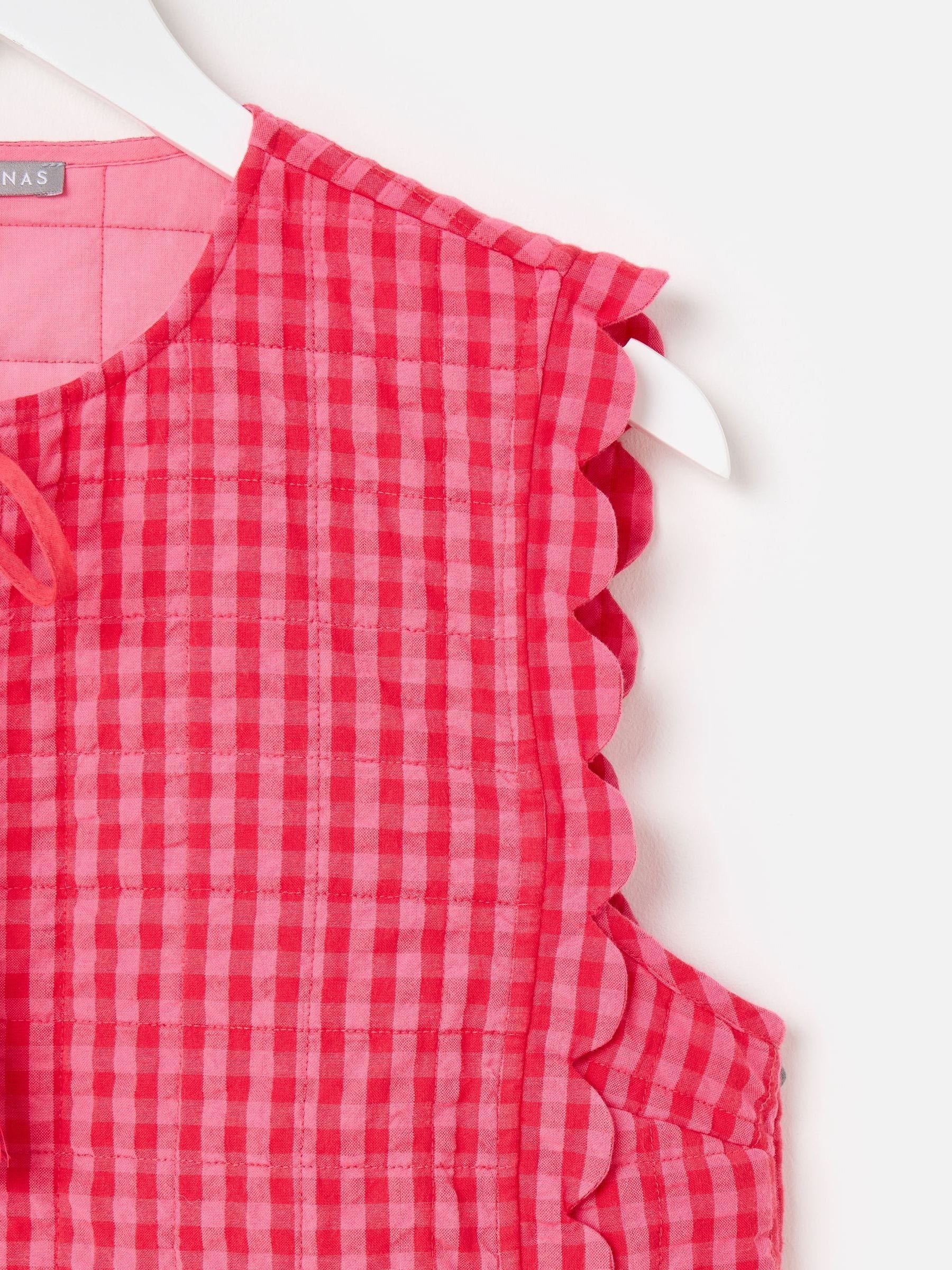 Buy Oliver Bonas Pink Gingham Tie Front Quilted Gilet from Next