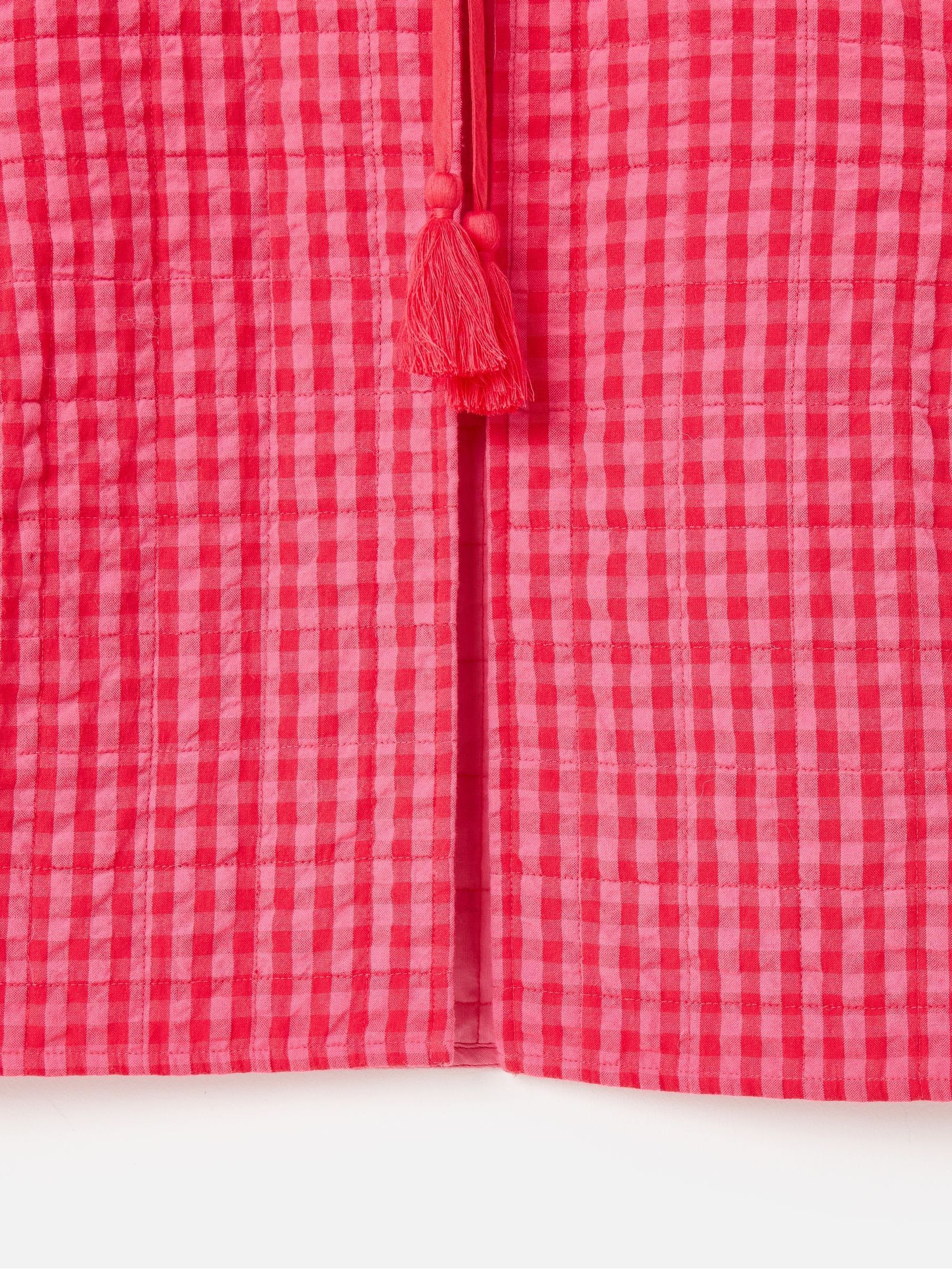 Buy Oliver Bonas Pink Gingham Tie Front Quilted Gilet from Next