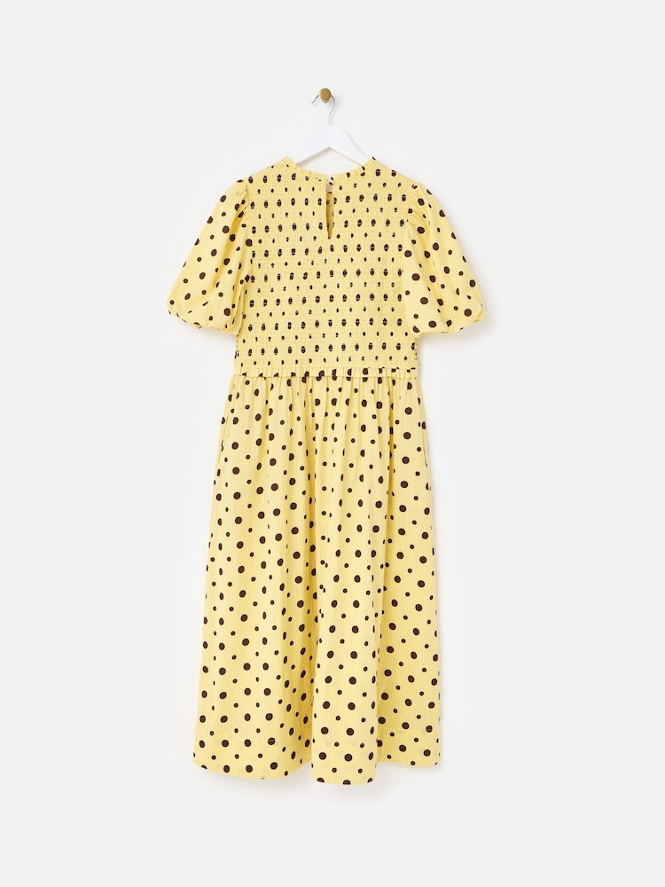 yellow brown polka dot dress Picnic Pretty Yellow Polka Dot Dress