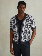 Вязаная рубашка с воротником Reiss Hyde - Изображение 1 из 6