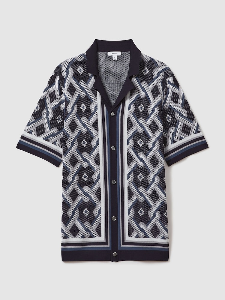 Вязаная рубашка с воротником Reiss Hyde - Изображение 2 из 6