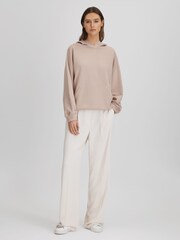 Reiss Stone Cody Cotton Blend Crew Neck Hoodie - Image 3 of 5