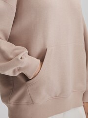 Reiss Stone Cody Cotton Blend Crew Neck Hoodie - Image 4 of 5