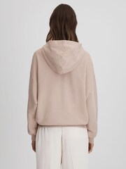 Reiss Stone Cody Cotton Blend Crew Neck Hoodie - Image 5 of 5