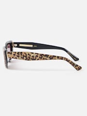 Oliver Bonas Brown Animal Print Cat Eye Acetate Sunglasses - Image 3 of 5