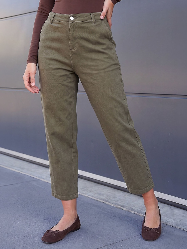 Roman Green Petite Crop Ankle Denim Trousers - Image 1 of 4 Roman Green Petite Crop Ankle Denim Trousers - Image 1 of 4