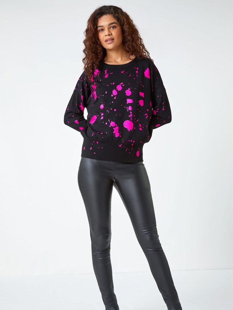 Roman Pink Metallic Foil Print Jumper - Image 2 of 5