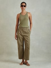 Reiss Tan Quinn Leather Strap Thong Sandals - Image 2 of 5