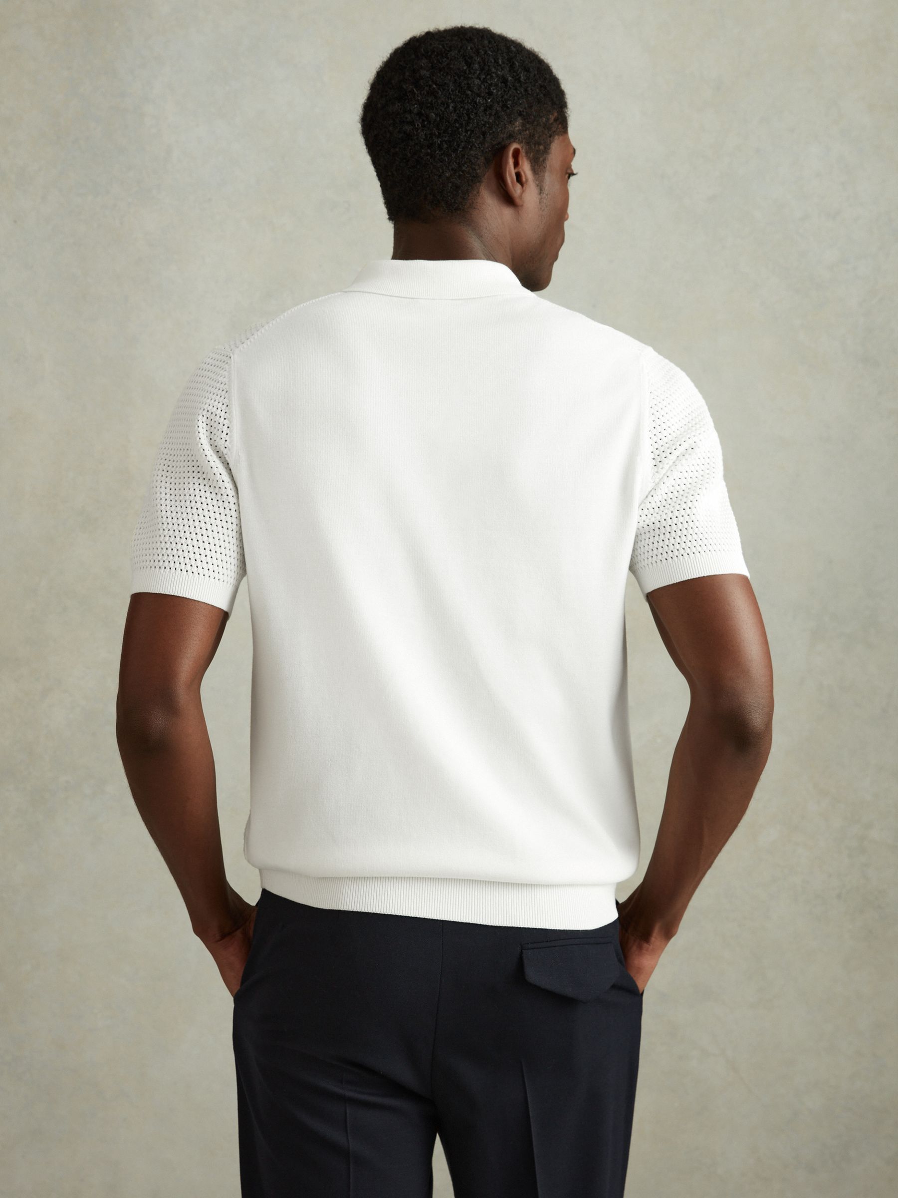 トップス herlipto Pique Polo Knit Top accent-edging-pique-knit-polo.