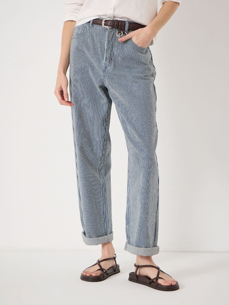 Hush Blue Button Fly Stripe Boyfriend Jeans - Image 1 of 4