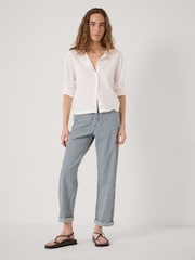 Hush Blue Button Fly Stripe Boyfriend Jeans - Image 2 of 4