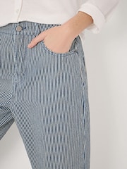 Hush Blue Button Fly Stripe Boyfriend Jeans - Image 3 of 4