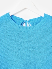 Oliver Bonas Blue Open Back Tie Detail Knitted Vest - Image 5 of 7