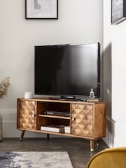 Dark Lloyd Mango Wood Up to 46 inch Corner TV Unit - Image 1 of 6