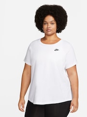Nike White Curve Sportswear Club Essentials T-Shirt - Image 1 of 5