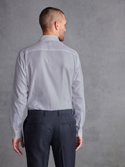 Grey Textured Slim Fit Single Cuff Signature Italian Fabric Shirt - Image 4 of 7