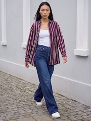 Roman Purple Stripe Oversized Shirt - Image 3 of 4