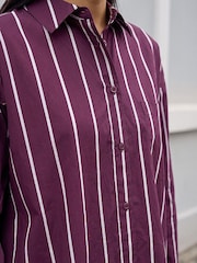 Roman Purple Stripe Oversized Shirt - Image 4 of 4