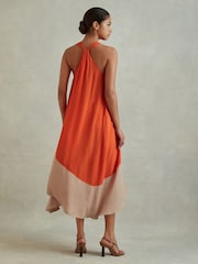 Reiss Elias Ruched Dipped Hem средних размеров платья - Image 5 of 6