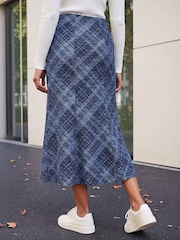 Roman Blue Shadow Check Skirt - Image 3 of 4