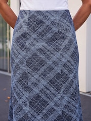 Roman Blue Shadow Check Skirt - Image 4 of 4