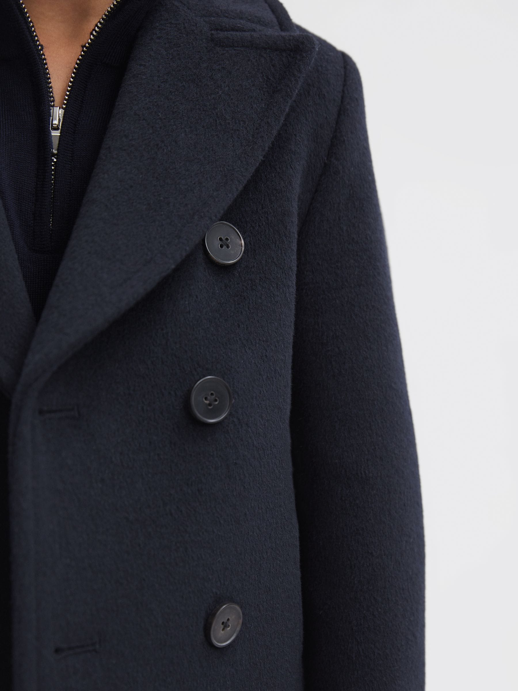 Next：日本 Reiss Bergamo ウールブレンド ツイル ダブルブレスト