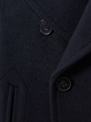 Reiss Navy Bergamo 4-9 yrs Wool-Blend Twill Double-Breasted Coat - Image 6 of 6