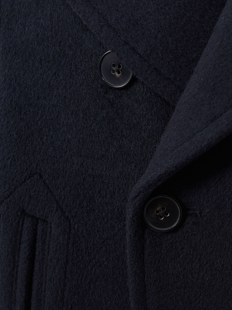 Azul marino - Reiss Bergamo Wool-Blend Twill Double-Breasted Coat - Imagen 6 de 6 Azul marino - Reiss Bergamo Wool-Blend Twill Double-Breasted Coat - Imagen 6 de 6