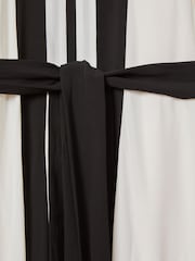 Reiss Cream/Black Emersyn Colourblock Draped Maxi Dress - Image 7 of 7