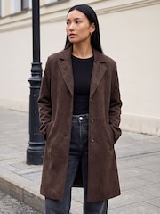 Roman Brown Suedette Coat - Image 1 of 4