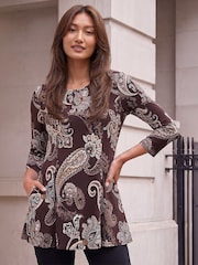 Roman Brown Paisley Pocket Tunic - Image 1 of 4