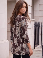 Roman Brown Paisley Pocket Tunic - Image 3 of 4