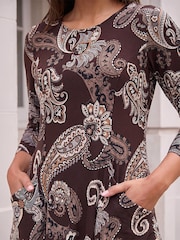 Roman Brown Paisley Pocket Tunic - Image 4 of 4