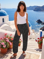 Roman Black Polka Dot Balloon Trousers - Image 1 of 4