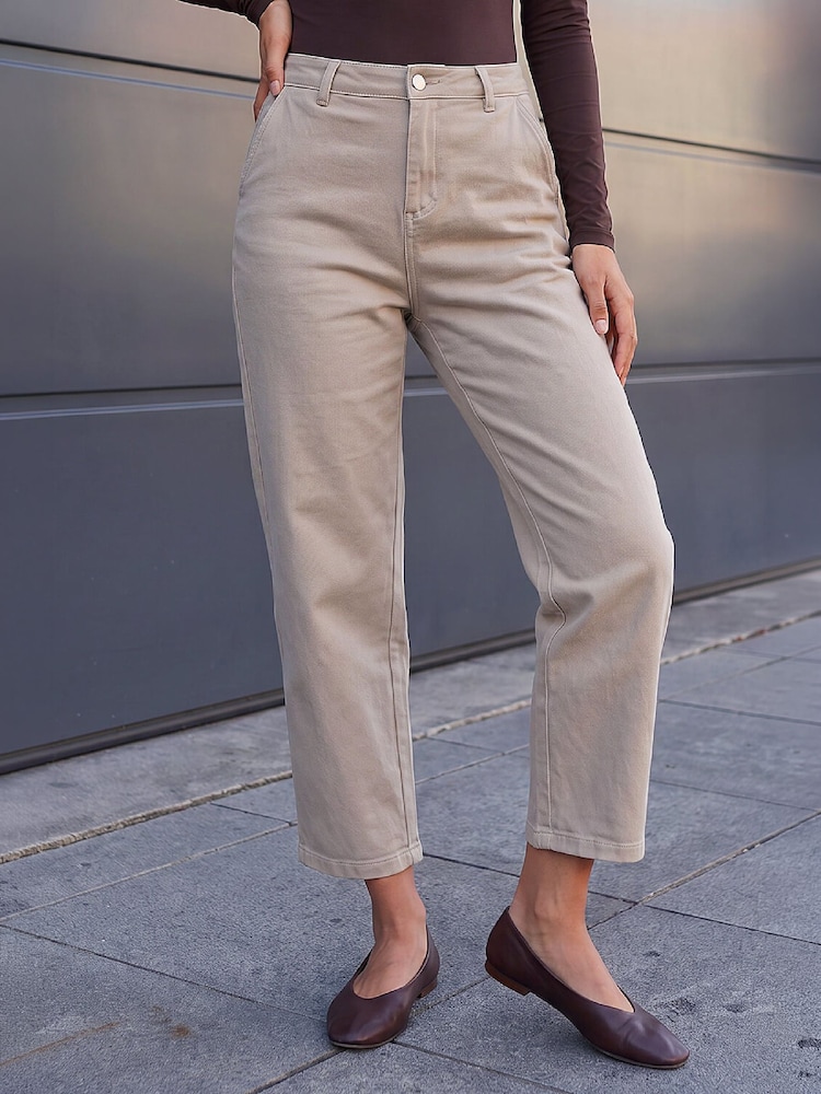 Roman Natural Petite Crop Ankle Denim Trousers - Image 1 of 4 Roman Natural Petite Crop Ankle Denim Trousers - Image 1 of 4