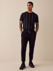 Black 100% Cotton Vertical Stripe T-Shirt - Image 2 of 8