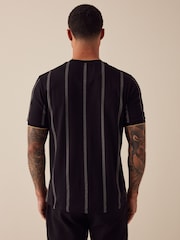 Black 100% Cotton Vertical Stripe T-Shirt - Image 3 of 8