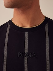 Black 100% Cotton Vertical Stripe T-Shirt - Image 4 of 8