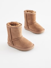Tan Brown Suede Warm Lined Boots - Image 4 of 7