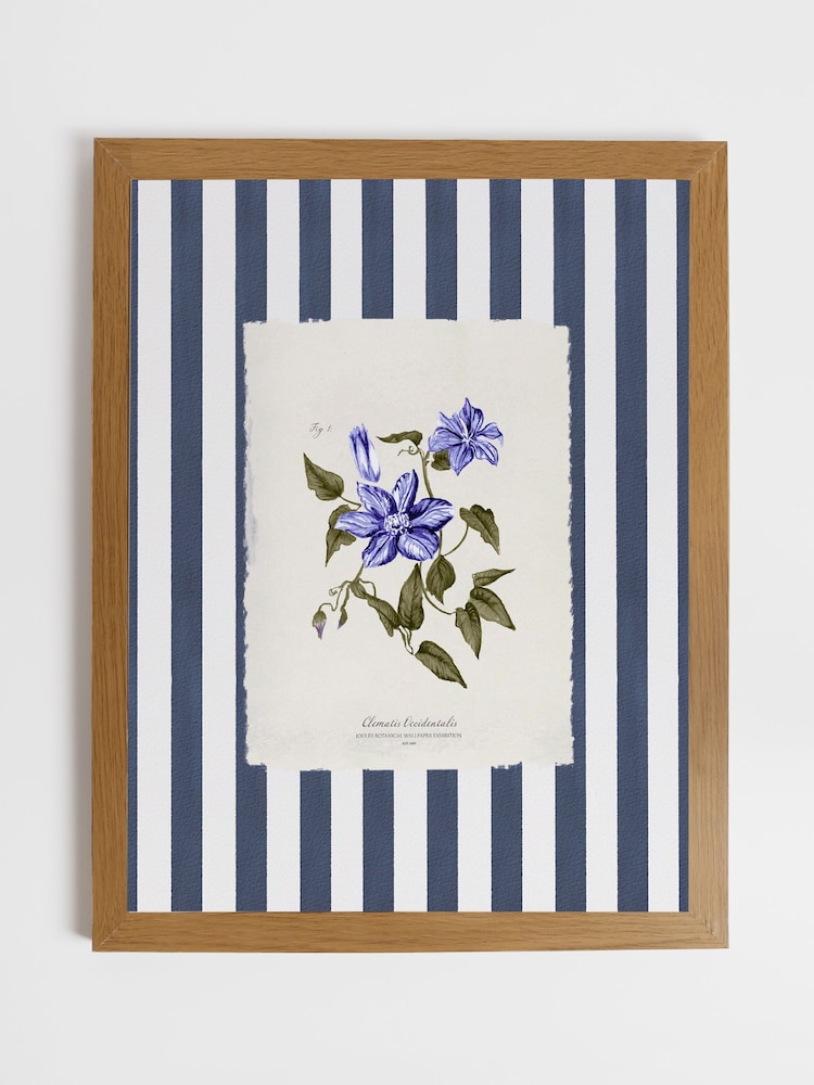 Joules Blue Clematis Climber Wood Framed Print Wall 43 x 53cm Art - Image 2 of 4 Joules Blue Clematis Climber Wood Framed Print Wall 43 x 53cm Art - Image 2 of 4