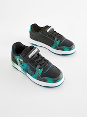 Black/Green Minecraft One Strap Elastic Lace Trainers - Image 1 of 6