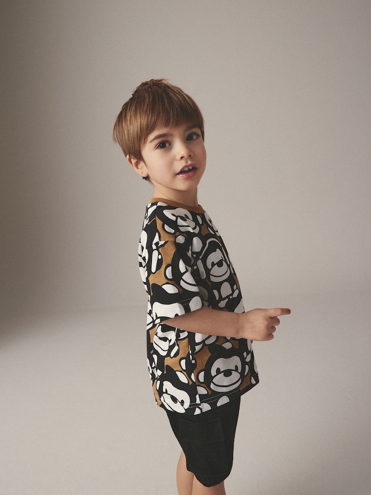 Black/Brown T-Shirt And Shorts Set (3mths-7yrs) - Image 2 of 8