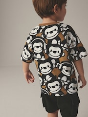 Black/Brown T-Shirt And Shorts Set (3mths-7yrs) - Image 3 of 8