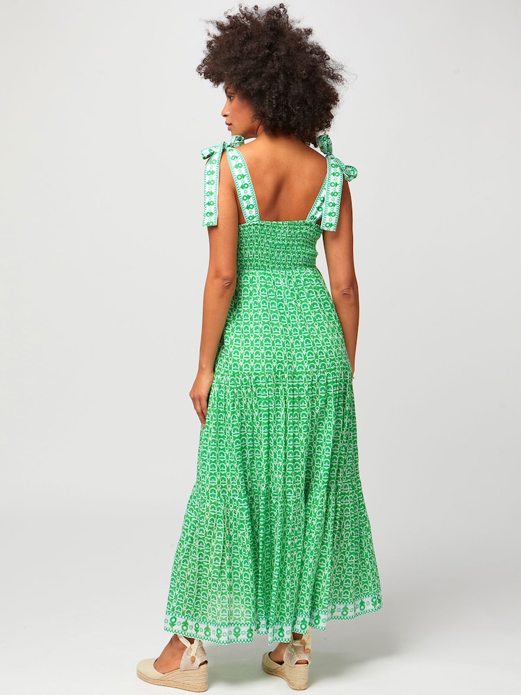 Aspiga Green Tabitha 100% Cotton Maxi Dress - Image 2 of 5