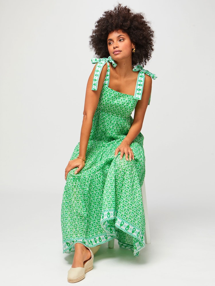 Aspiga Green Tabitha 100% Cotton Maxi Dress - Image 5 of 5