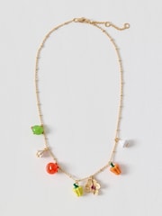 Oliver Bonas Orange Addie Vegetable Charm Necklace - Image 1 of 3