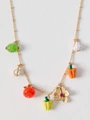 Oliver Bonas Orange Addie Vegetable Charm Necklace - Image 2 of 3