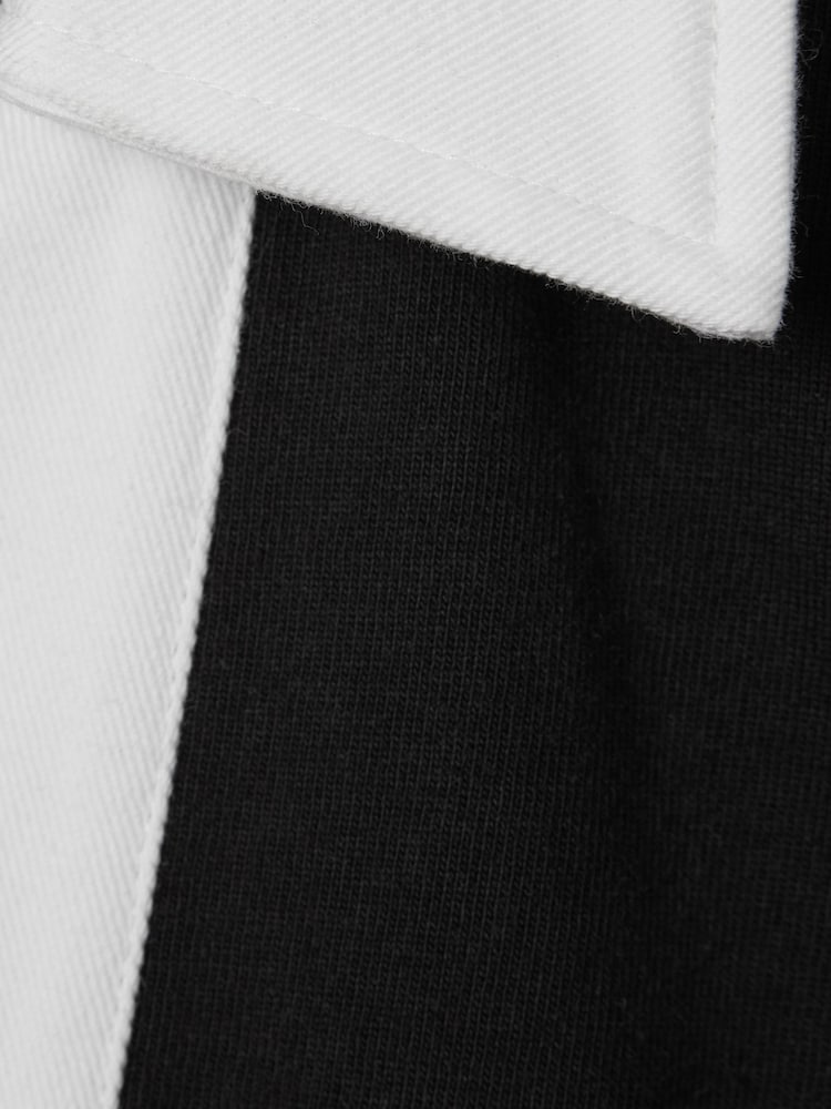 Reiss Black/White Aspen Oversized Cotton Open Collar Jumper - Image 7 of 7 Reiss Black/White Aspen Oversized Cotton Open Collar Jumper - Image 7 of 7