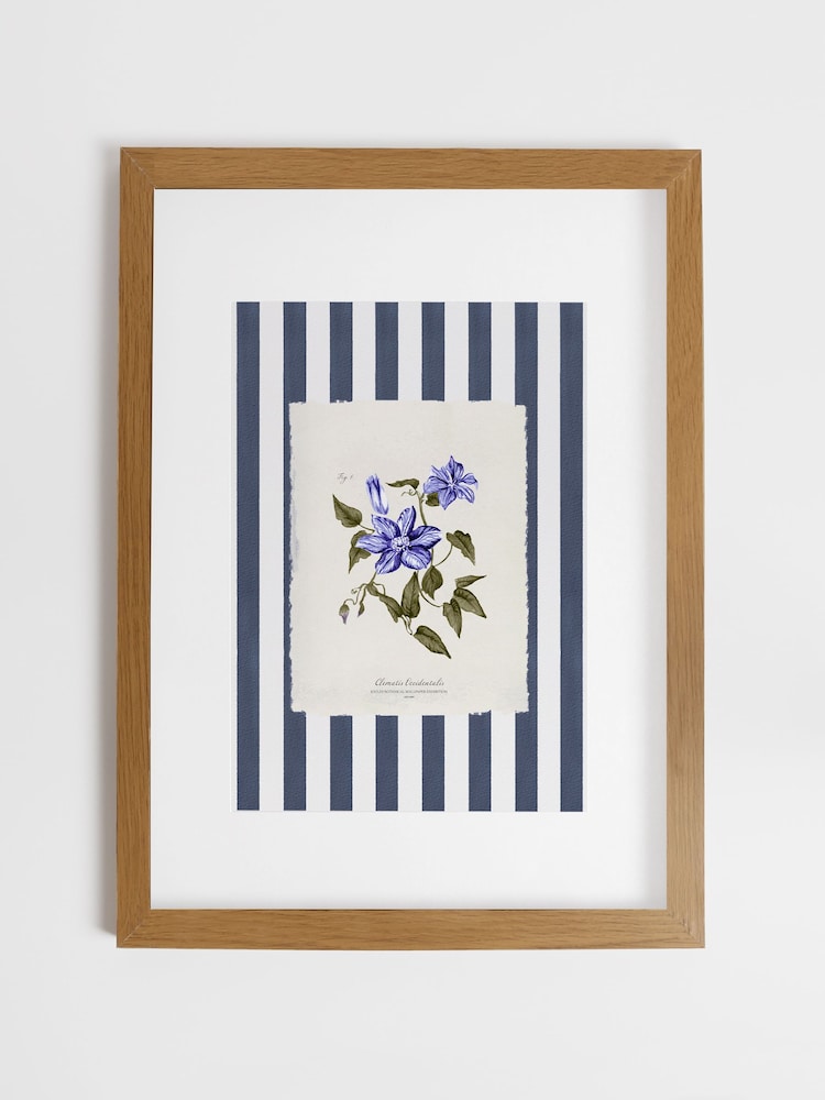 Joules Clematis Climber Wood Mounted Framed Print Wall Art - 4şəkildən 2 şəkil