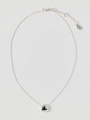 Oliver Bonas Silver Tone Zabel Pebble Pendant Necklace - Image 1 of 3